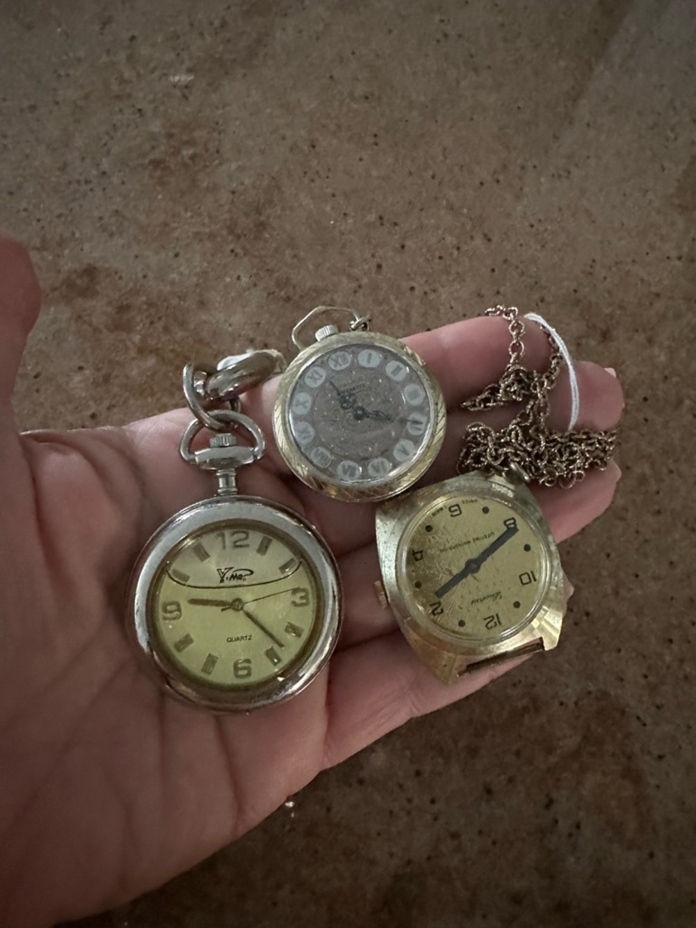 Vintage Gold & Silver Pocket Watch Lot - 3 Pieces